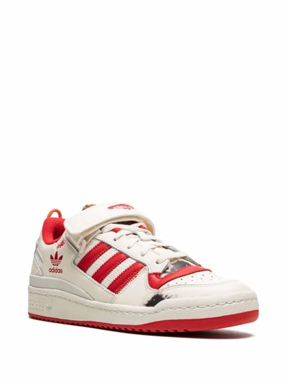 adidas Kids White and Red Low-Top Court Sneaker